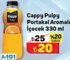 CAPPY PULPY PORTAKAL AROMALI İÇEÇEK 330 ML